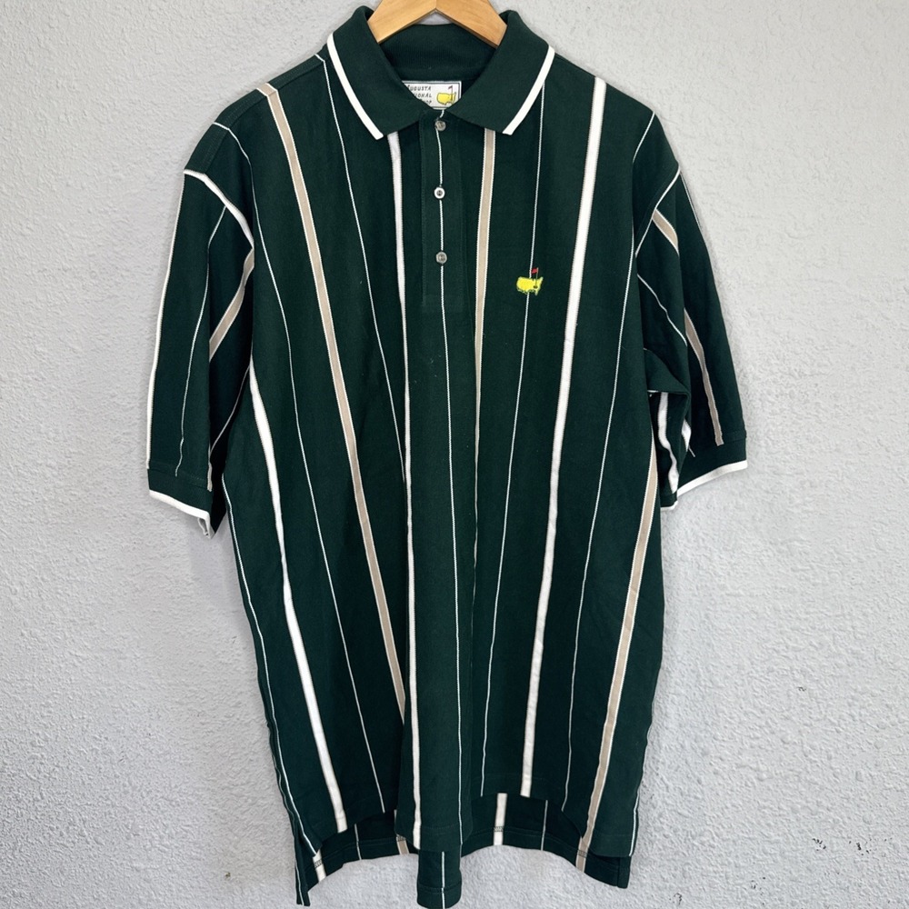 Slazenger Men's Green Augusta National Golf Shop Masters Polo Top Size Large
